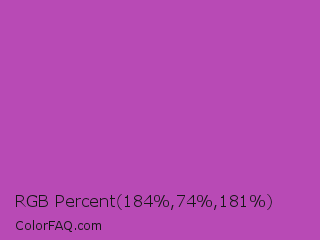 RGB Percent 72%,29%,71% Color Image