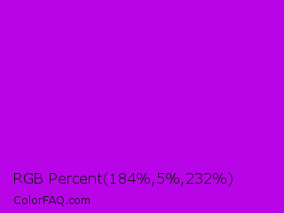 RGB Percent 72%,2%,91% Color Image