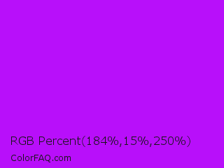 RGB Percent 72%,6%,98% Color Image