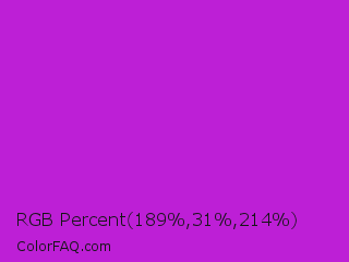 RGB Percent 74%,12%,84% Color Image