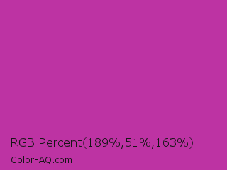 RGB Percent 74%,20%,64% Color Image