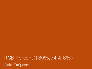 RGB Percent 74%,29%,3% Color Image