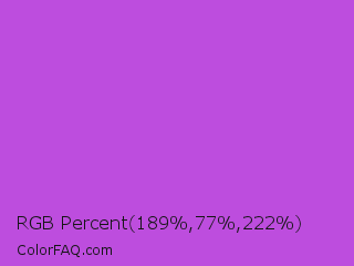 RGB Percent 74%,30%,87% Color Image
