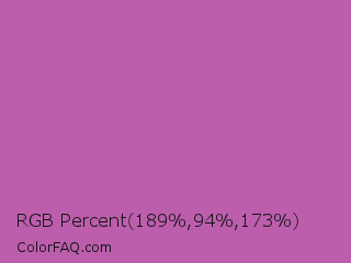 RGB Percent 74%,37%,68% Color Image