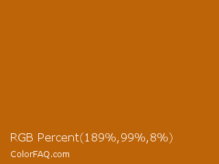 RGB Percent 74%,39%,3% Color Image