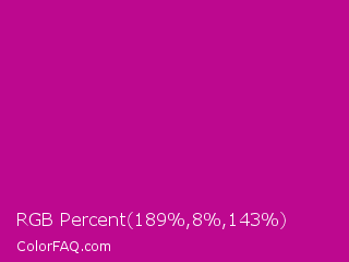 RGB Percent 74%,3%,56% Color Image