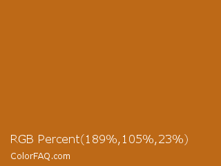 RGB Percent 74%,41%,9% Color Image