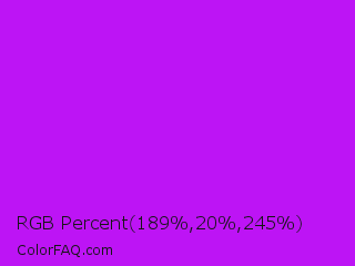 RGB Percent 74%,8%,96% Color Image