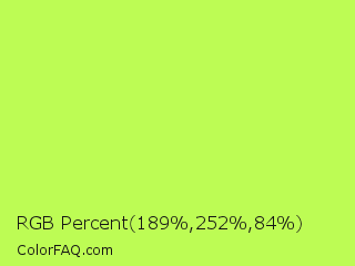 RGB Percent 74%,99%,33% Color Image