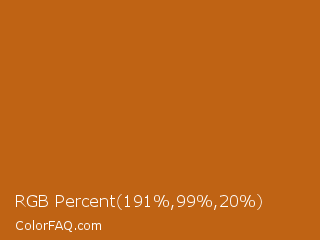 RGB Percent 75%,39%,8% Color Image