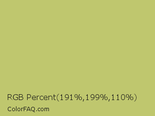 RGB Percent 75%,78%,43% Color Image