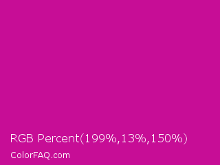 RGB Percent 78%,5%,59% Color Image