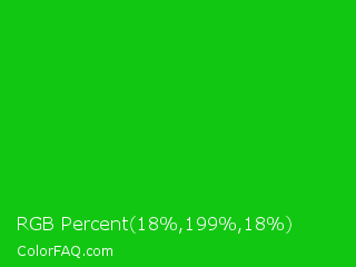 RGB Percent 7%,78%,7% Color Image