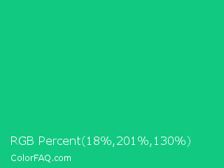 RGB Percent 7%,79%,51% Color Image