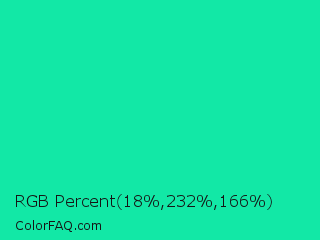 RGB Percent 7%,91%,65% Color Image