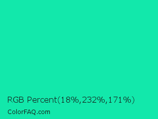 RGB Percent 7%,91%,67% Color Image