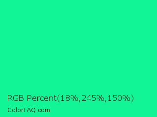 RGB Percent 7%,96%,59% Color Image