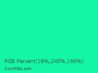 RGB Percent 7%,96%,65% Color Image