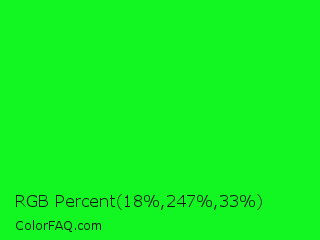RGB Percent 7%,97%,13% Color Image