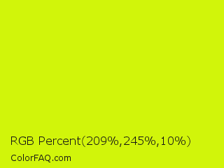 RGB Percent 82%,96%,4% Color Image