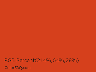 RGB Percent 84%,25%,11% Color Image