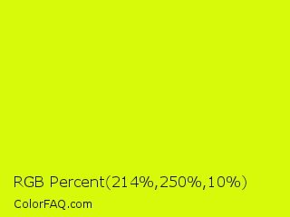 RGB Percent 84%,98%,4% Color Image