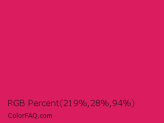 RGB Percent 86%,11%,37% Color Image