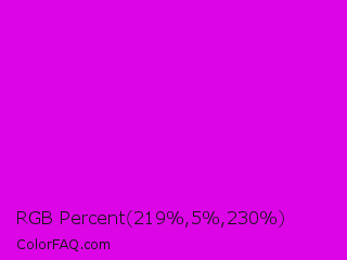 RGB Percent 86%,2%,90% Color Image