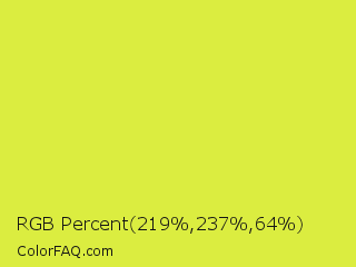 RGB Percent 86%,93%,25% Color Image
