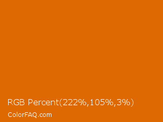 RGB Percent 87%,41%,1% Color Image