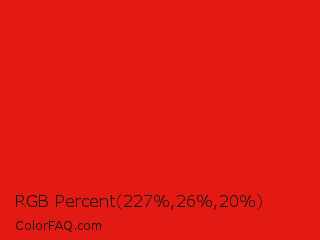 RGB Percent 89%,10%,8% Color Image