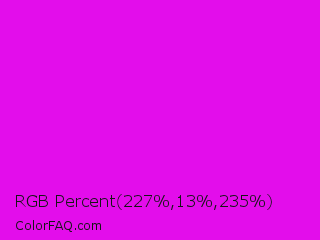 RGB Percent 89%,5%,92% Color Image