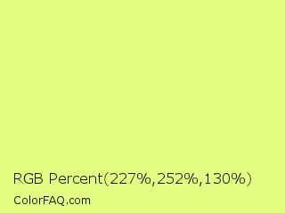 RGB Percent 89%,99%,51% Color Image