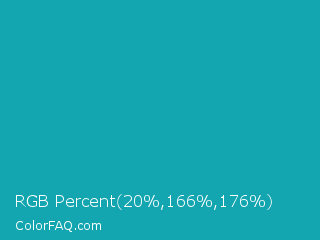 RGB Percent 8%,65%,69% Color Image