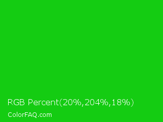 RGB Percent 8%,80%,7% Color Image