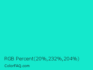 RGB Percent 8%,91%,80% Color Image
