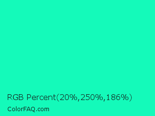 RGB Percent 8%,98%,73% Color Image