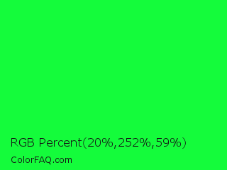 RGB Percent 8%,99%,23% Color Image