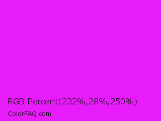 RGB Percent 91%,11%,98% Color Image