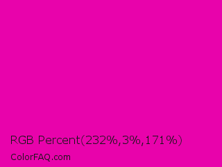 RGB Percent 91%,1%,67% Color Image