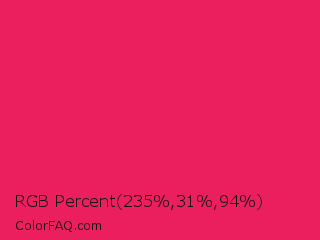 RGB Percent 92%,12%,37% Color Image