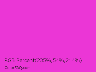 RGB Percent 92%,21%,84% Color Image