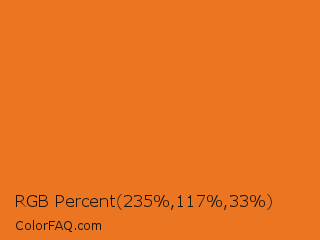 RGB Percent 92%,46%,13% Color Image