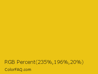 RGB Percent 92%,77%,8% Color Image