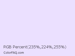 RGB Percent 92%,88%,100% Color Image