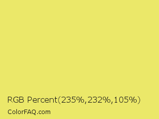 RGB Percent 92%,91%,41% Color Image