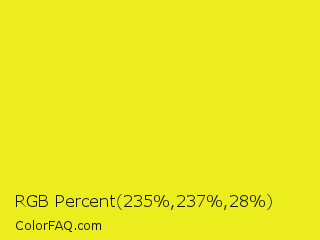 RGB Percent 92%,93%,11% Color Image