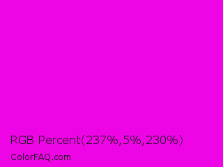 RGB Percent 93%,2%,90% Color Image