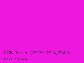 RGB Percent 93%,9%,88% Color Image