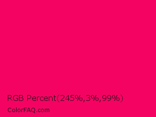 RGB Percent 96%,1%,39% Color Image